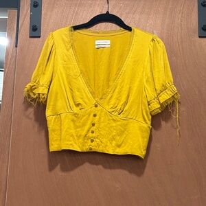Yellow Button-Down Women's Top